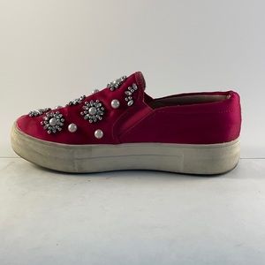 Women’s Pink Topshop Slip on Rhinestone Sneakers
